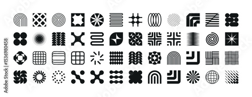 Collection of geometric and abstract shapes.