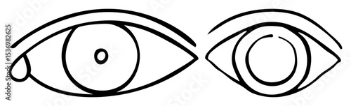 Vector Stylized Eyes with Bold Lines
