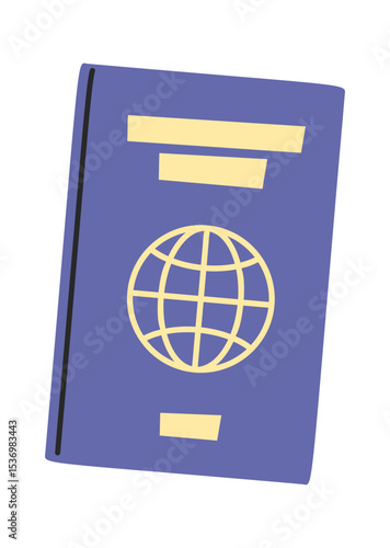 Passport touristic supply cartoon document