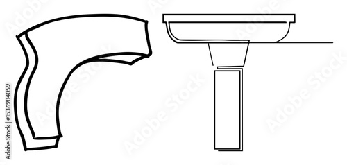 Vector Bathroom fixtures featuring a handheld showerhead and wall- shower arm.