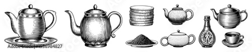 Vector Vintage beverage containers and accessories .