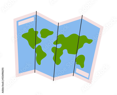Paper travel map cartoon design