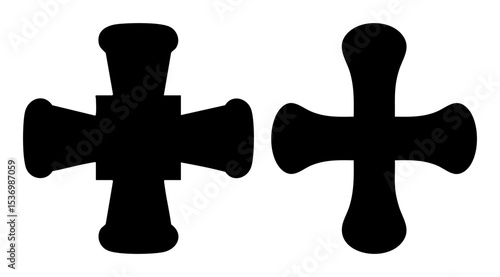 Vector Elegant crosses with flared ends form a symmetrical .