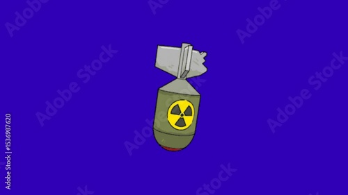 bomb nuclear on chroma key
