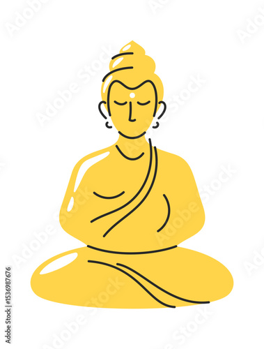 Buddha statue travel attraction cartoon