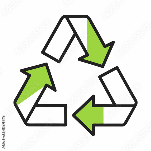 Recycling symbol icon. Symbol of recycle line art. Environment icon.