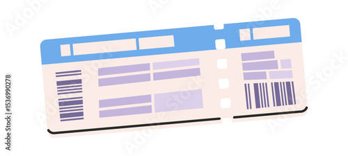 Travel ticket cartoon boarding pass