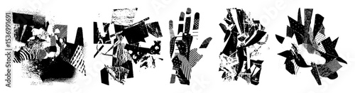 Vector Abstract fragmented shapes create a dynamic vector .