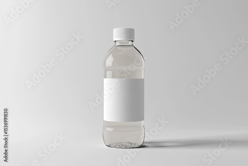 Clear plastic water bottle with blank label (1)