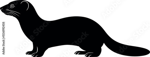 weasel silhouette on white background