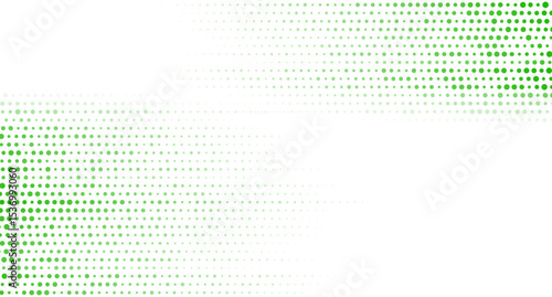 Bright green small halftone dots abstract hi-tech background. Vector minimal geometry design