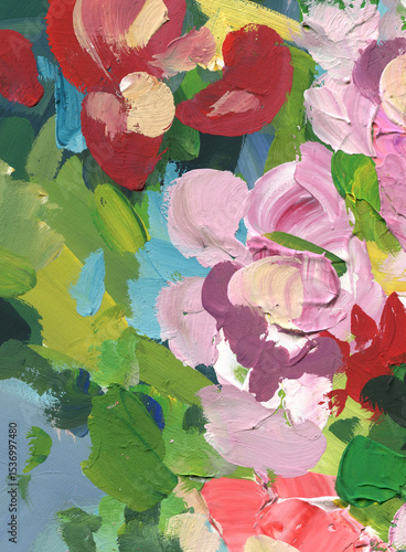 Expression bouquet of blooming Peony. Abstract illustration for background.