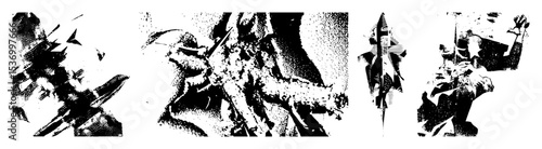 Vector Dynamic figures showcase expressive poses in abstract vector art.