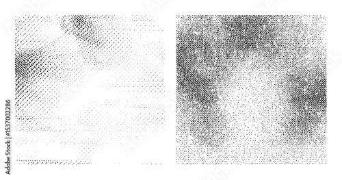 Vector Abstract portrait composed of scattered dots creates a textured face.