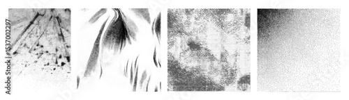 Vector Abstract grayscale textures showcase varied granular .