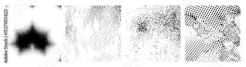 Vector Dynamic halftone dots transition from dense to sparse .