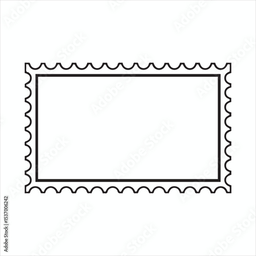 Blank Postage Stamp Frame Outline
