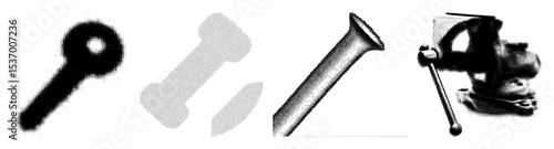 Vector Digital art tools collection featuring pen stylus and tablet.