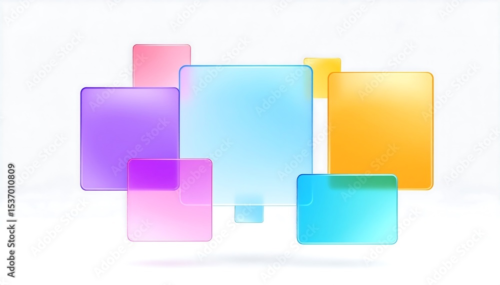 Colorful transparent glass squares. Colorful transparent glass squares.