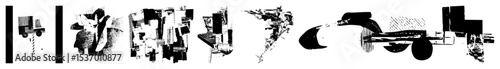 Vector Abstract black vector shapes create a dynamic modern composition.