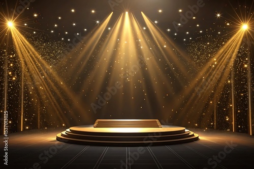 Stage spotlight background golden light event performance