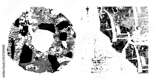 Vector Fingerprint face portraits composed of swirling .