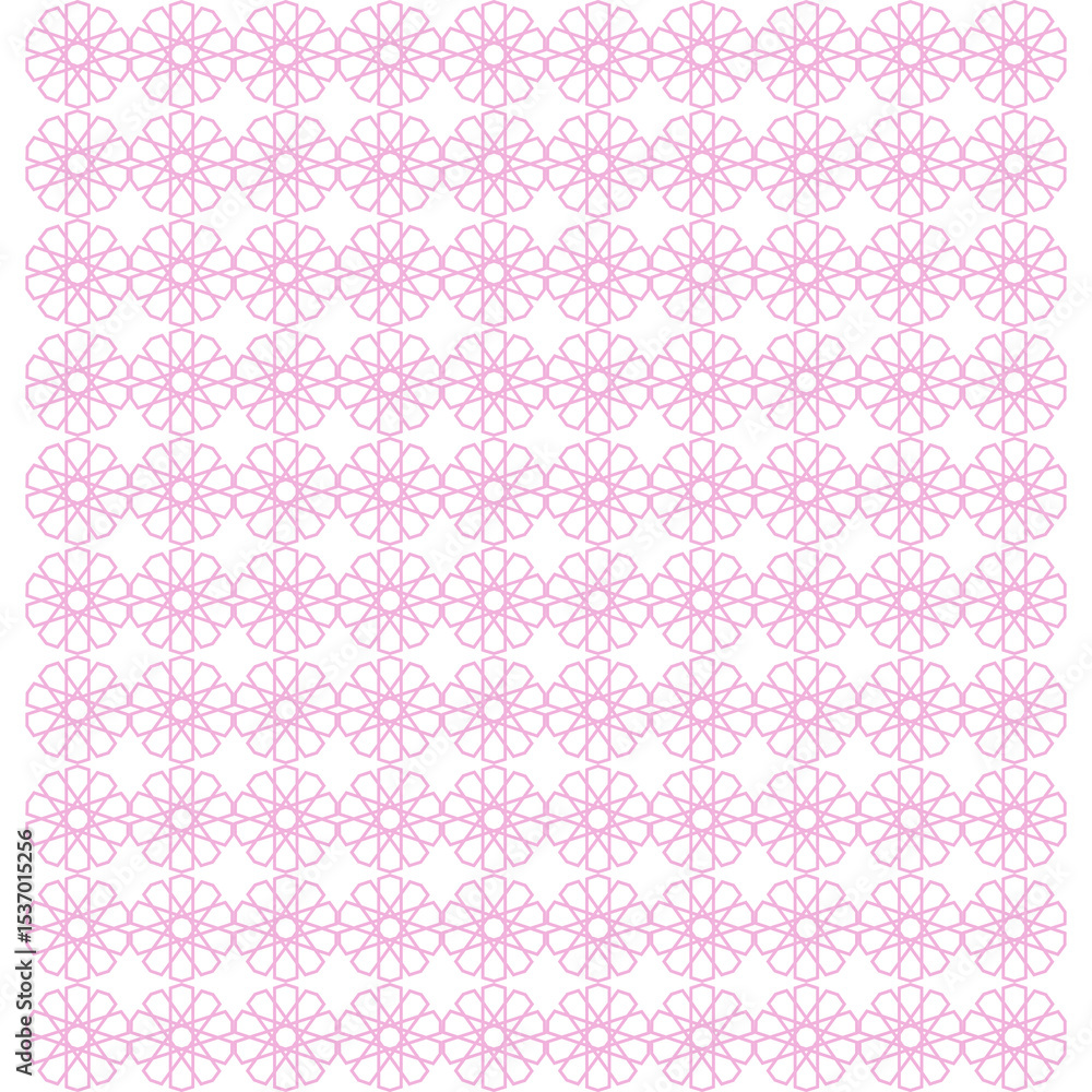 Ornamental seamless pattern with abstract pink shapes on background Ornamental seamless pattern with abstract pink shapes on background