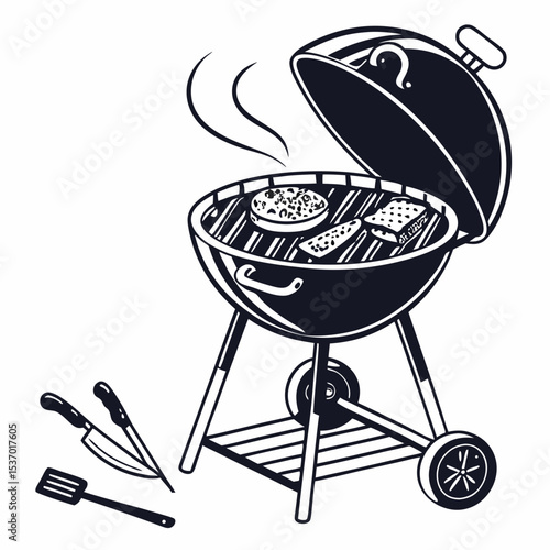 Delicious bbq grill food cooking summertime outdoor meal