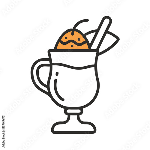Clean eggnog silhouette design with transparent background, ready for use