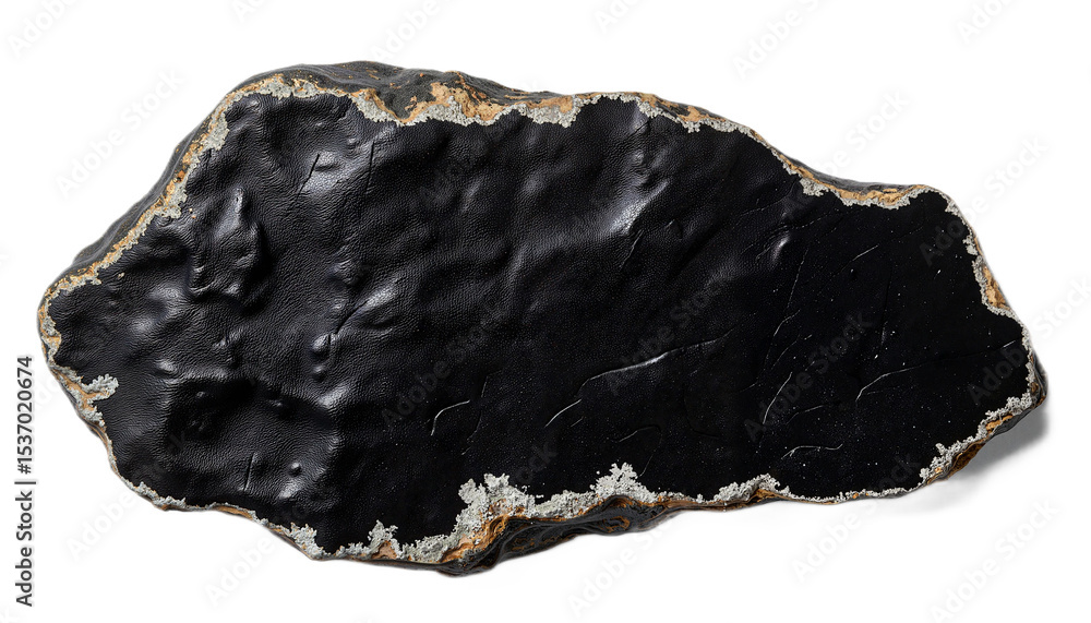 Fototapeta premium Rough black obsidian shard with sharp edge, natural beauty