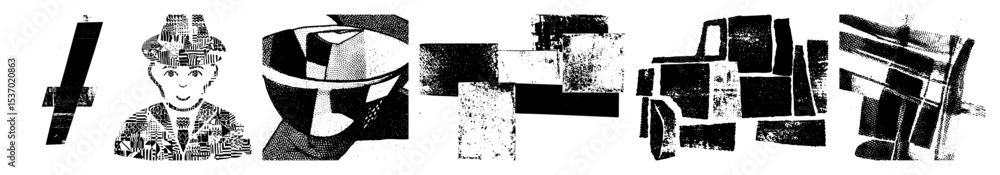 Obraz premium Vector Abstract figures and geometric shapes create a dynamic composition.