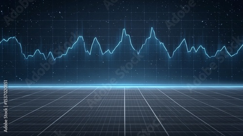 Analyzing digital business growth financial graph infographic report on level scaling in a gigapixel environment