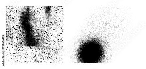 Vector Abstract dark shapes and scattered dots create a dynamic visual .