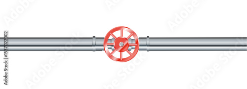 Pipe. Metallic pipes plumbing fittings. Industry pipeline. Vector