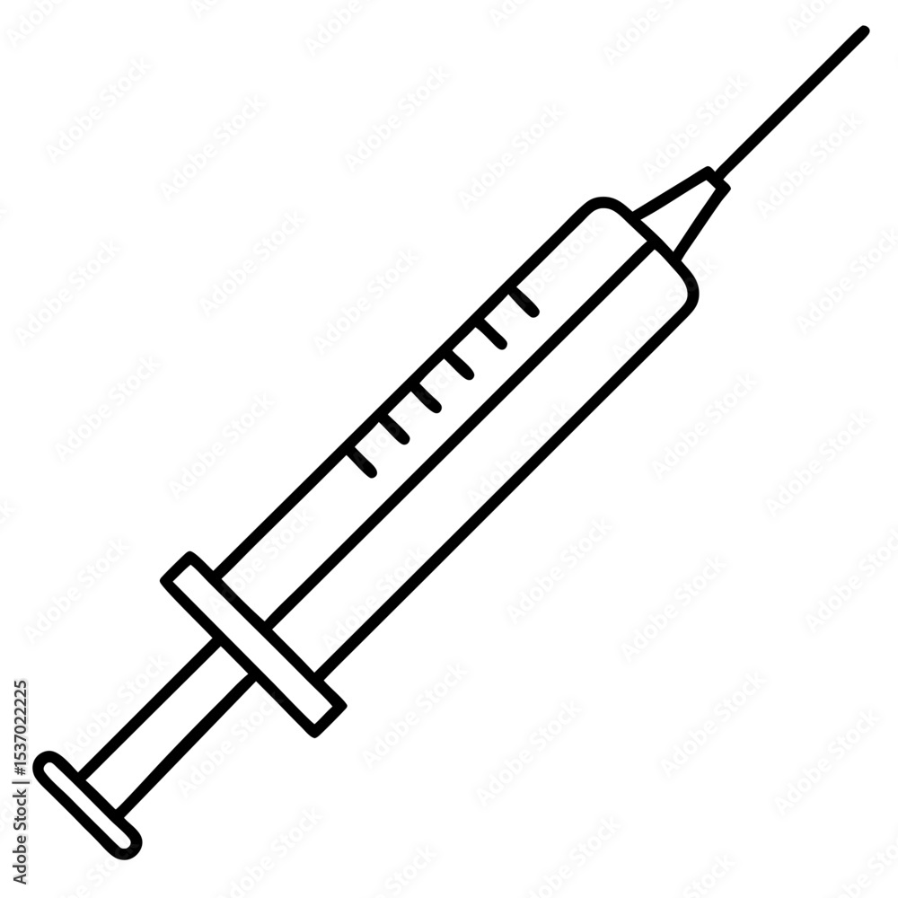 Minimal Syringe Outline Icon Minimal Syringe Outline Icon