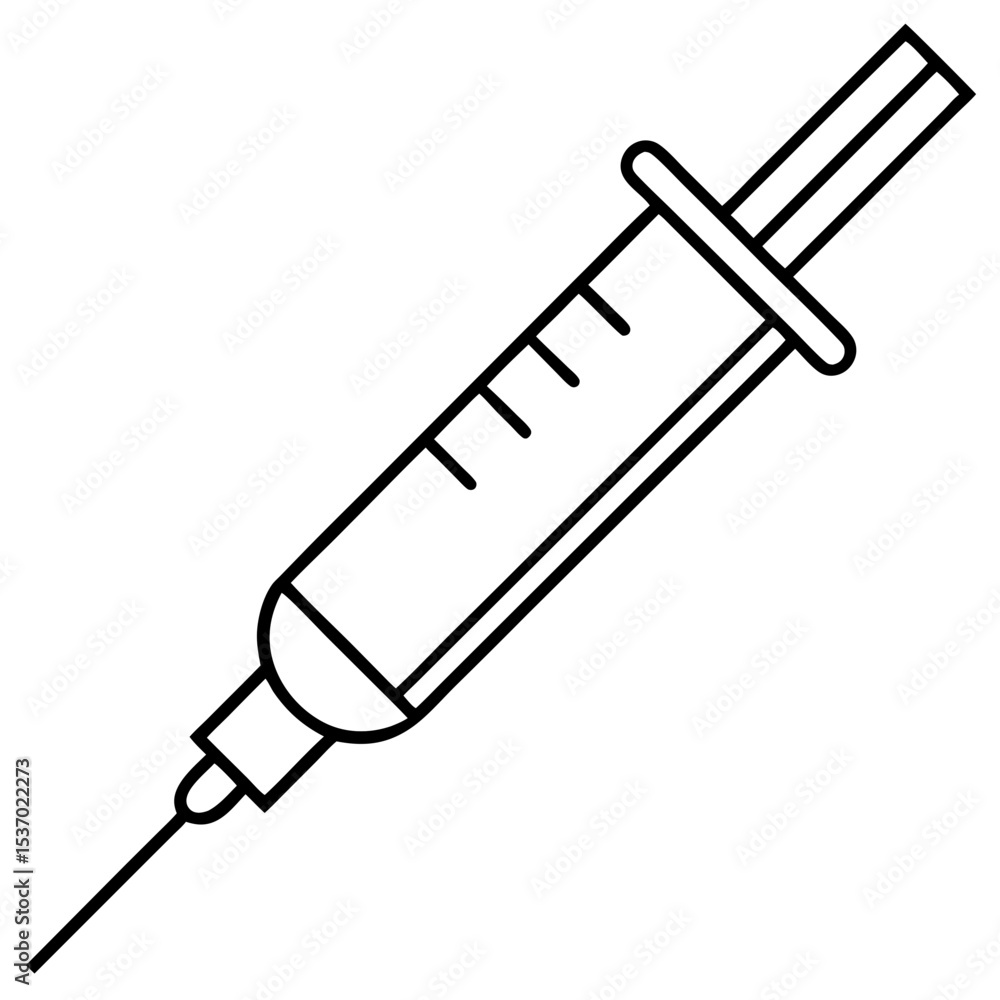 Fototapeta premium Minimal Syringe Outline Icon