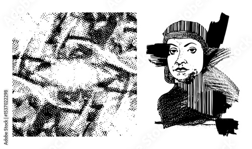 Vector Dramatic portraits of individuals rendered in bold vector style.