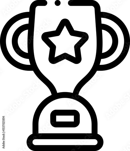 Illustration of achievement award trophy icon vector for winner champion success and best performance in competition design vector