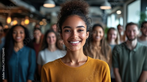 Wallpaper Mural Team building event celebrating diversity and unity in a modern office space with a warm and inviting atmosphere Torontodigital.ca