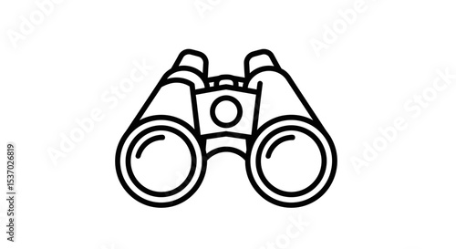 Exploring the World A Simple Binoculars Illustration