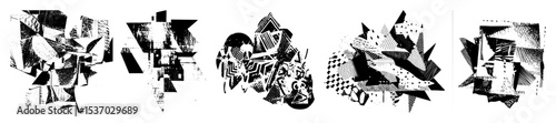 Vector Abstract geometric shapes create a dynamic fragmented composition.