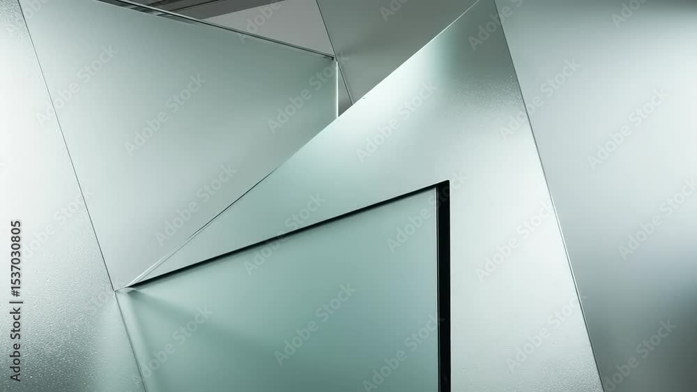Abstract geometric glass design with reflections and light Abstract geometric glass design with reflections and light