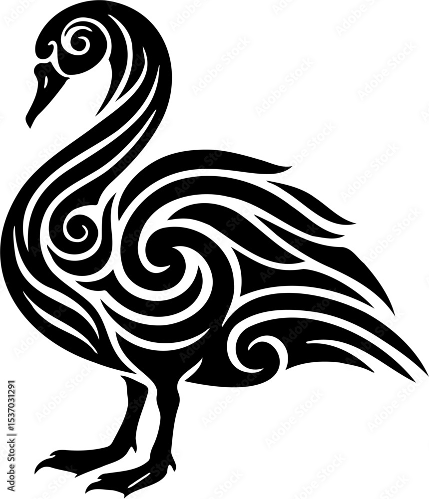 Fototapeta premium swan vector illustration, isolated on white