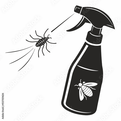 Insect pest control spray bottle killing bugs