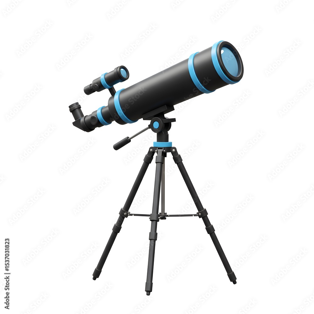 Modern telescope on tripod educational astronomy illustration Modern telescope on tripod educational astronomy illustration