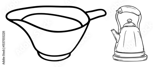 Vector Vintage watering can and bucket vector .