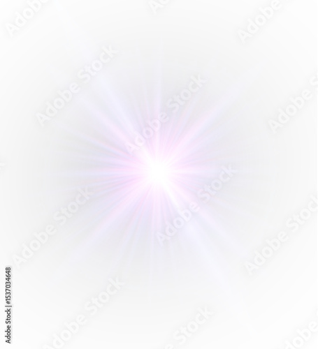 Spotlight stage scene set with spark and disco flare; festive and futuristic projection with star sparkle, glowing multicolored sunlight and glittering lens bokeh illumination.