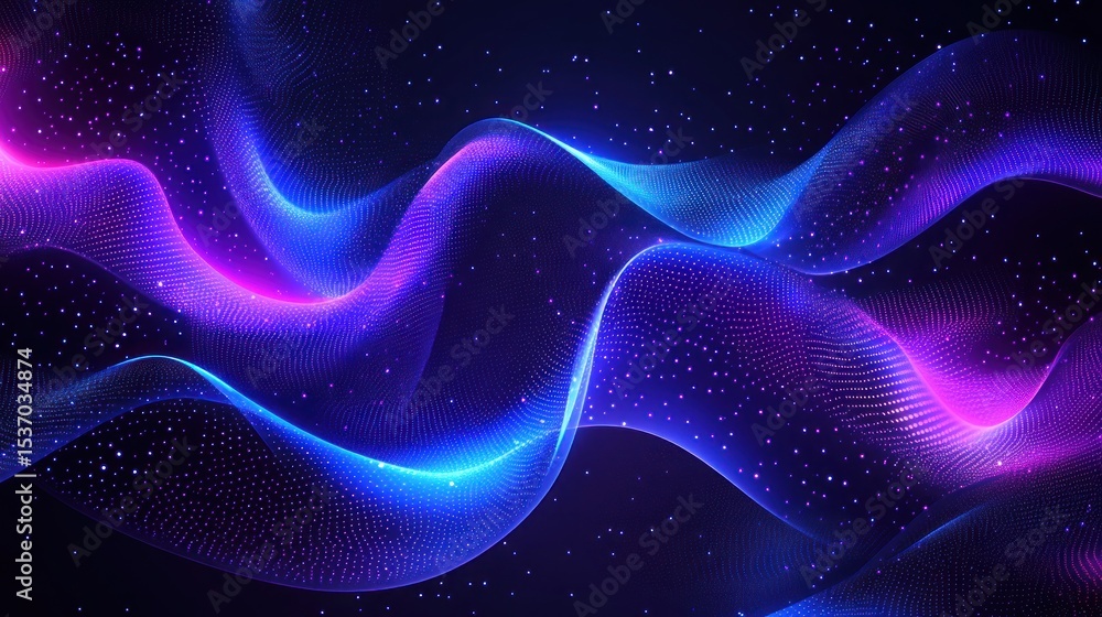 Obraz premium Abstract Waves of Light and Energy Flow Through Space