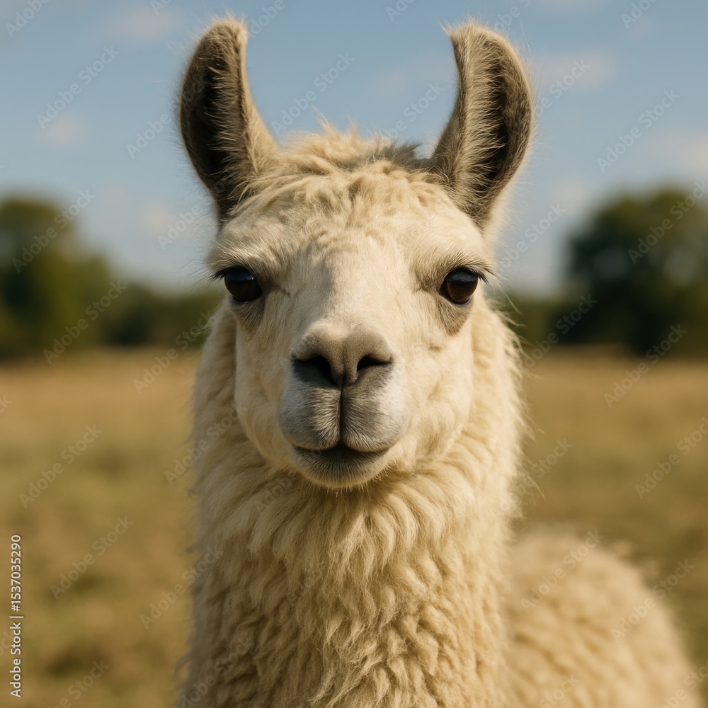 Obraz premium Adorable llama in natural habitat.