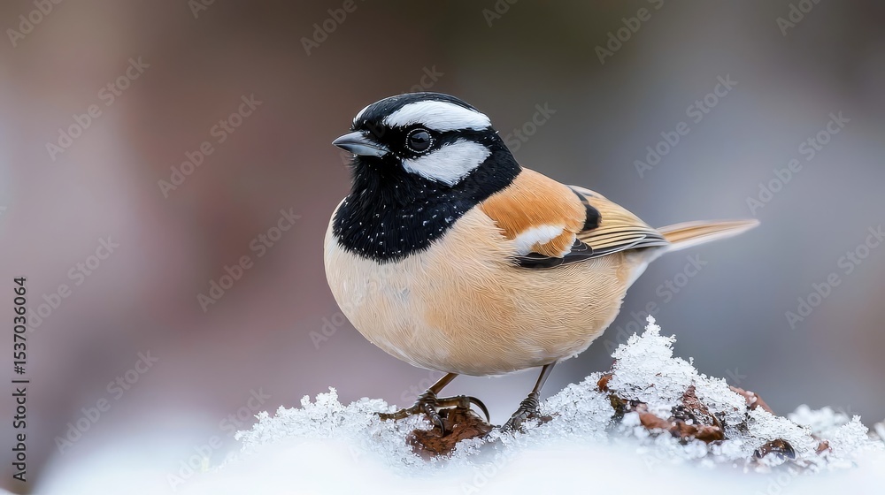 Obraz premium Detailed shot of a bird with black and white markings.